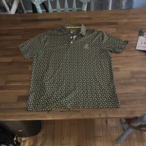 Men's Green Polka Dot Polo Shirt